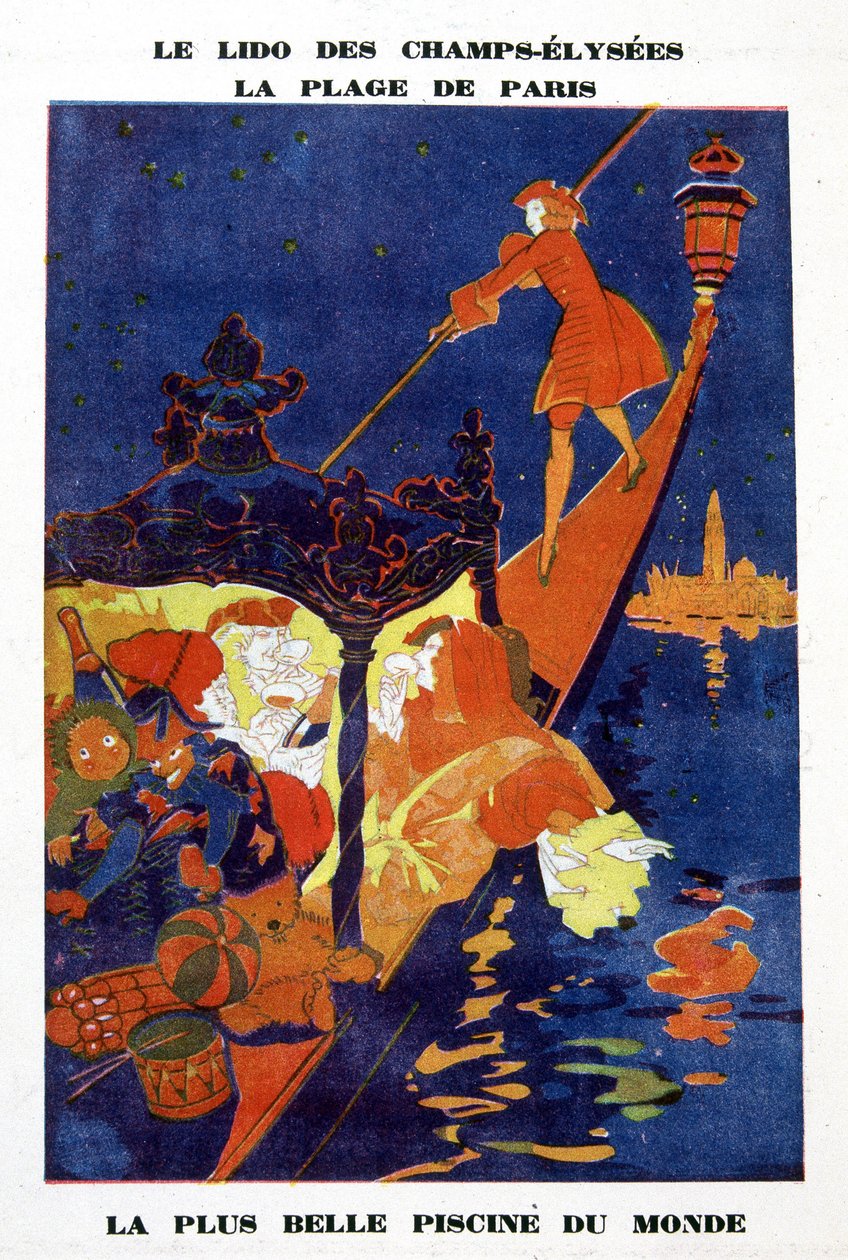 Reklameplakat for cabaret du Lido på Champs Elysées, Paris. av School French