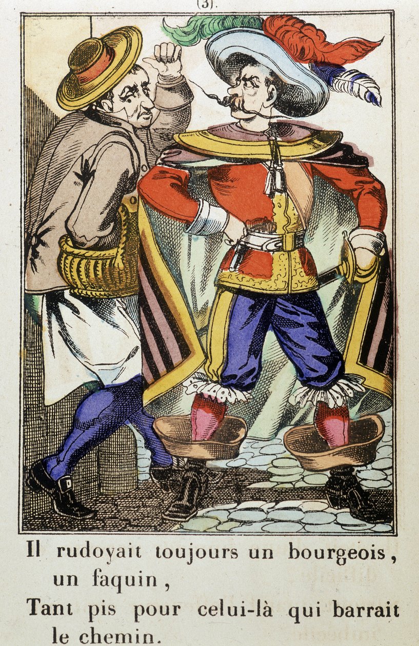 Kaptein Fracasse: "" Han har alltid rudoed en borgerlig ..."" roman av Theophile Gautier (1811-1872) - Bilde av Epinal av School French