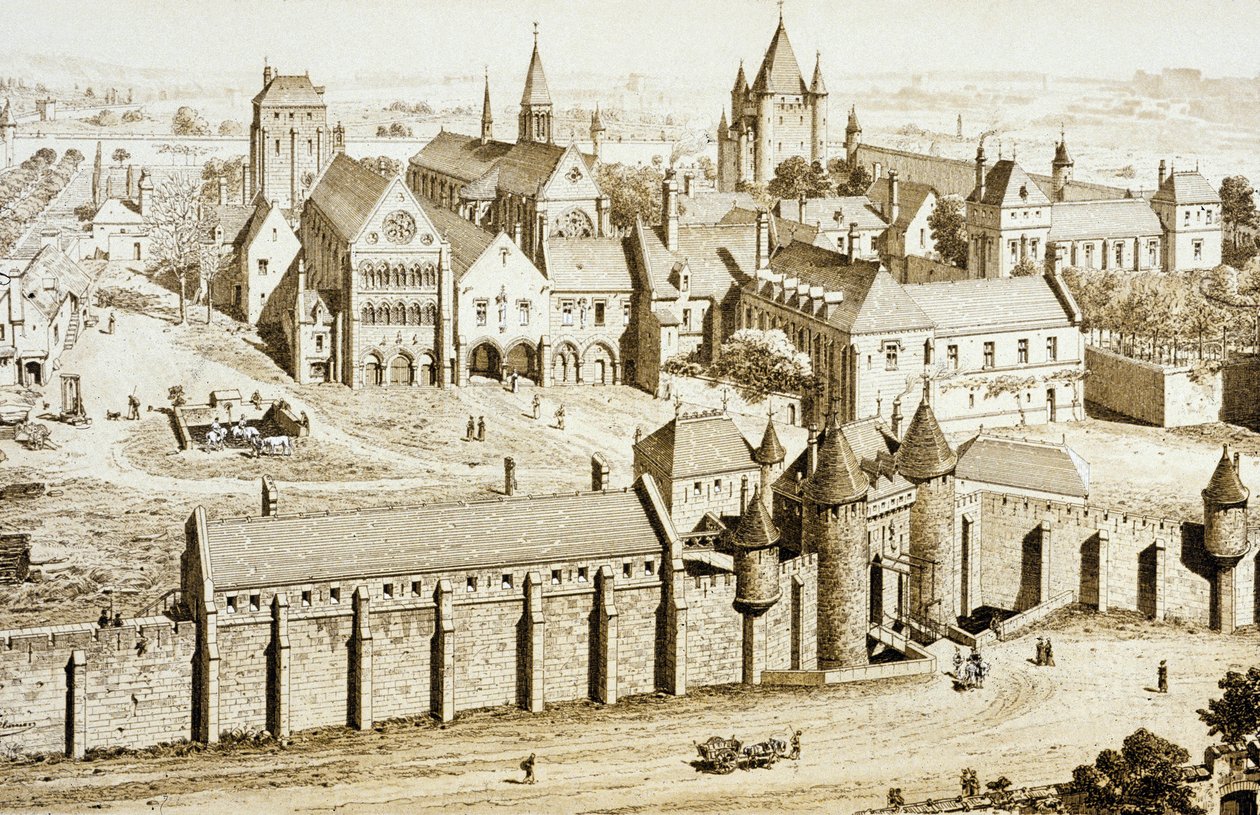 Tempel innhegning av School French