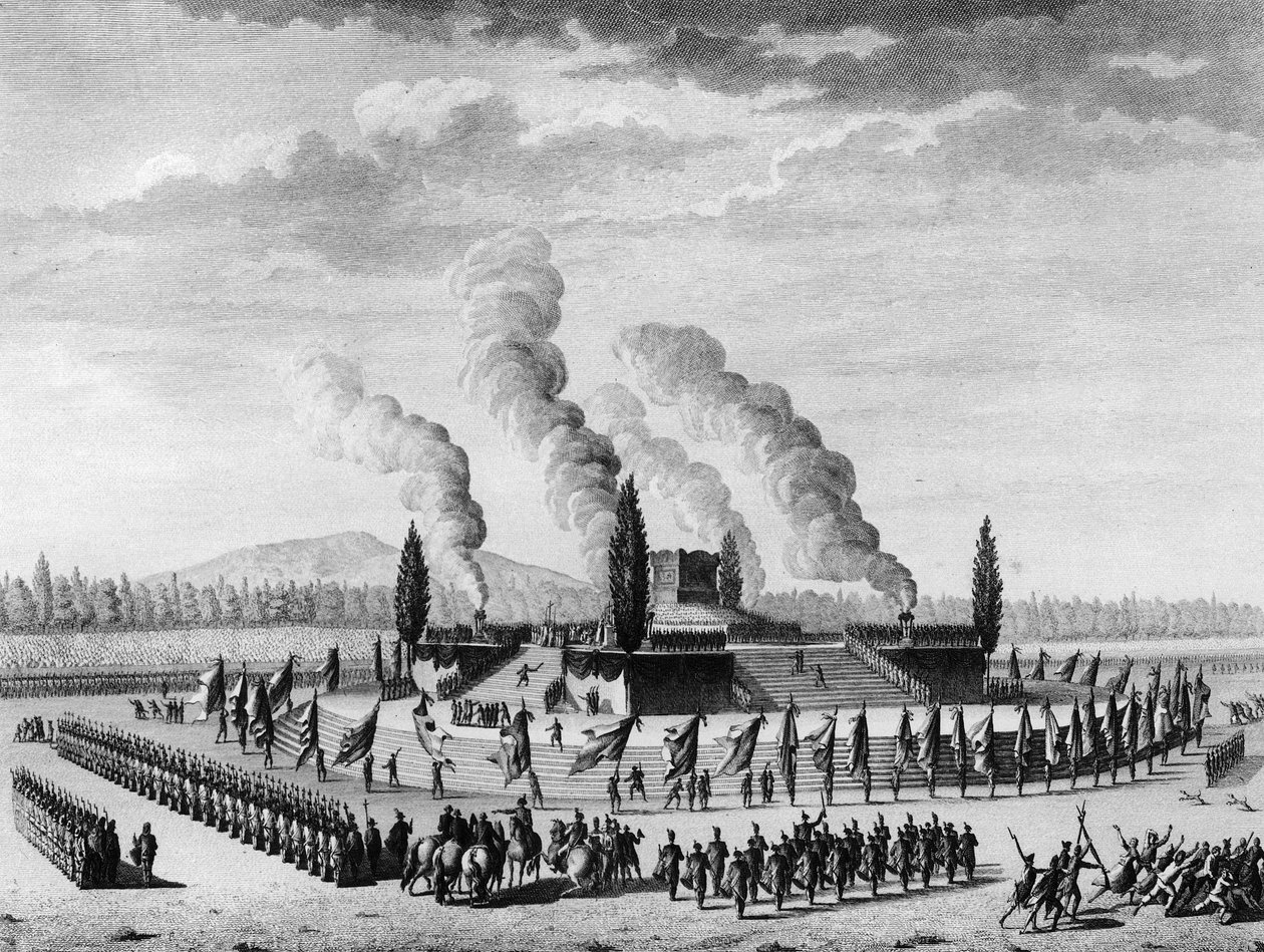 Den franske revolusjonen: Funebres til ære for innbyggerne som døde i Nancy i september 1790. Paris, biblioteket ved Institutt for revolusjonshistorie av School French