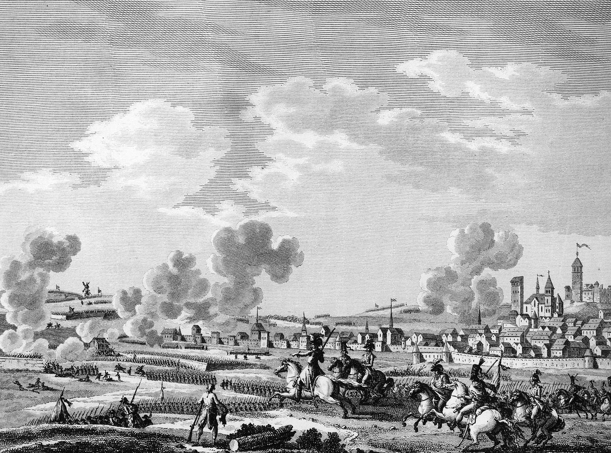 Fransk revolusjon og ankomst av kontrarevolusjonære styrker: seier til de franske revolusjonære i Jemmapes 6. november 1792 over den østerrikske hæren i Belgia. Paris, bibliotek ved Institutt for revolusjonshistorie av School French
