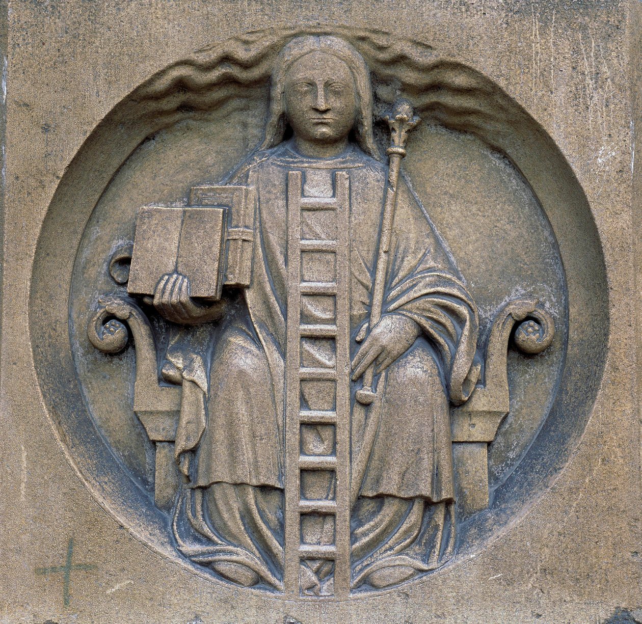 Gotisk kunst: allegori om alkymi. Cathedrale Notre Dame (Notre-Dame) i Paris av School French
