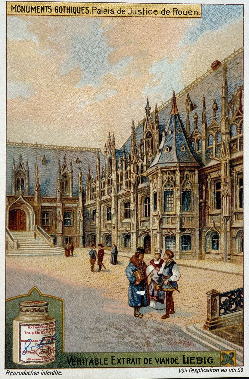 Gothic monuments: the courthouse of Rouen - chromo. Liébig av School French