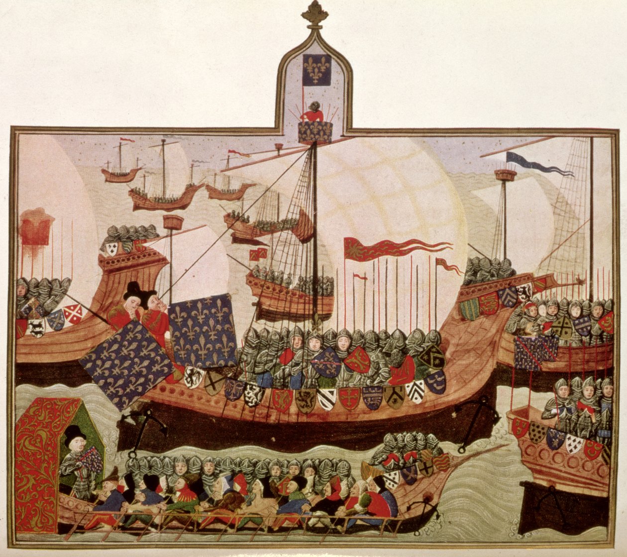Harley 4379 f.60v ekspedisjon av hertugen av Bourbon til Barbary, henrettet av Jean Froissart (ca. 1333-c. 1404) i Paris for den franske historikeren Philip de Commines (1445-1509) (faksimile) av School French