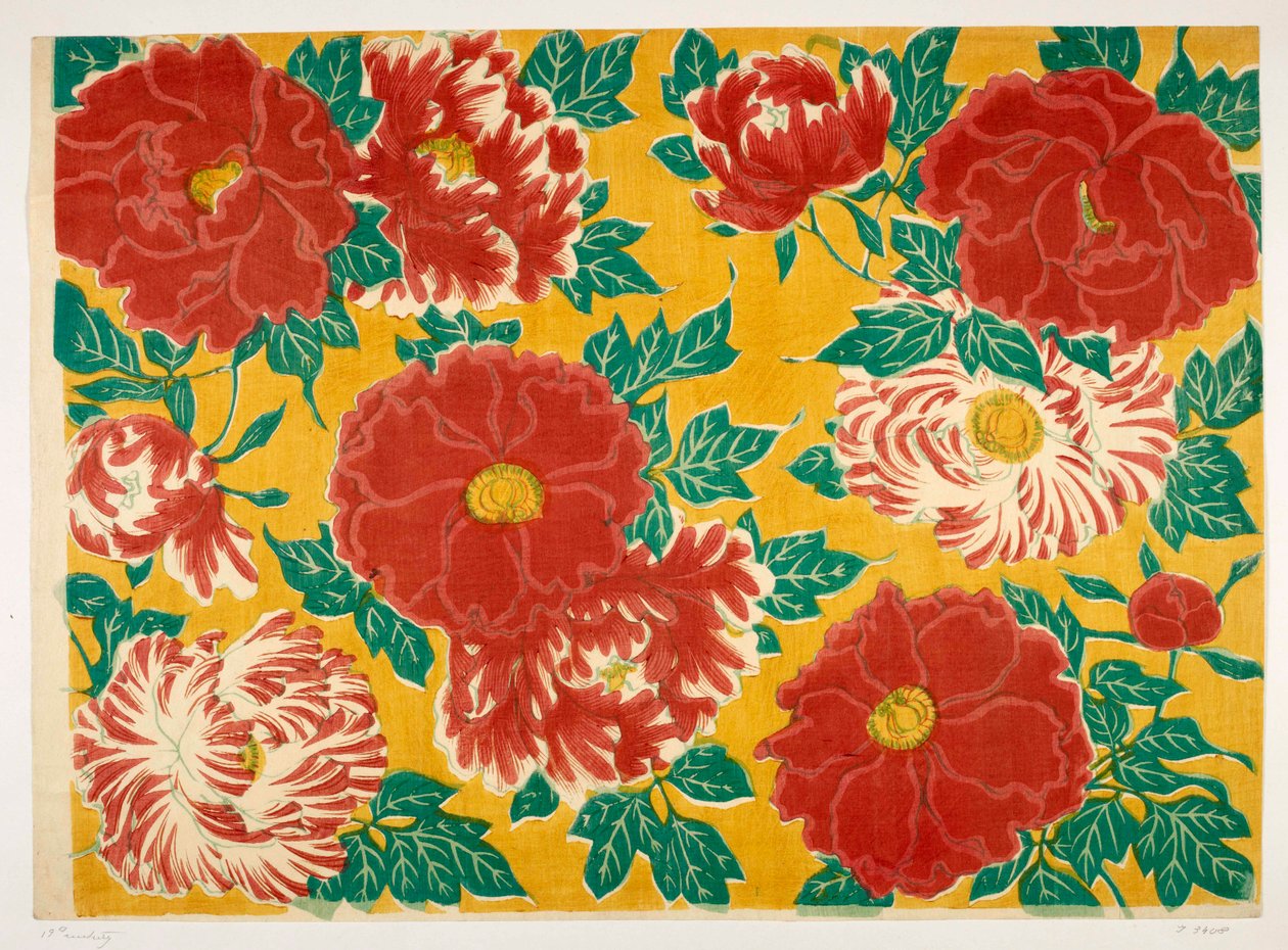 Japansk blomsterdesign, illustrasjon fra 