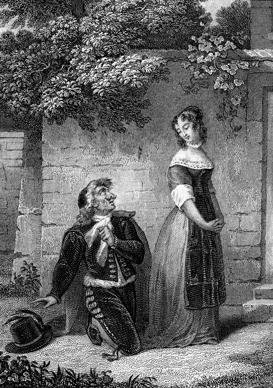 The School for Women Gravering fra "" Works" av Jean-Baptiste Poquelin dit Moliere (Jean Baptiste Poquelin av School French