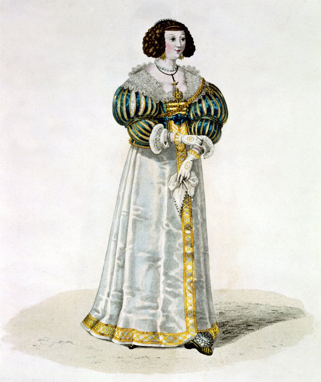 Louise de La Fayette aka Madame de Lafayette (fargegravering) av School French