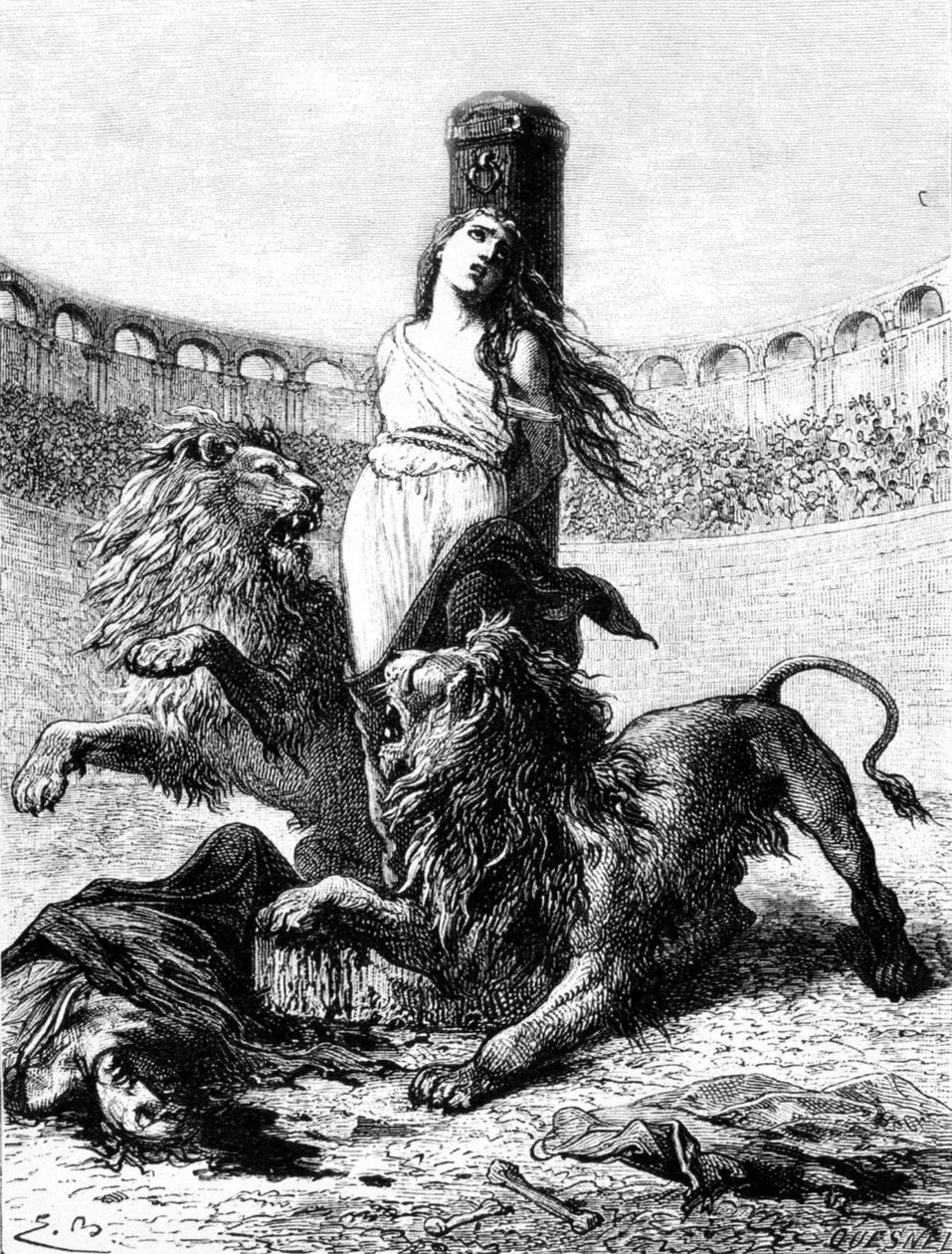 Martyr av Saint Blandine (kristne forfølgelser i Lyon) av School French