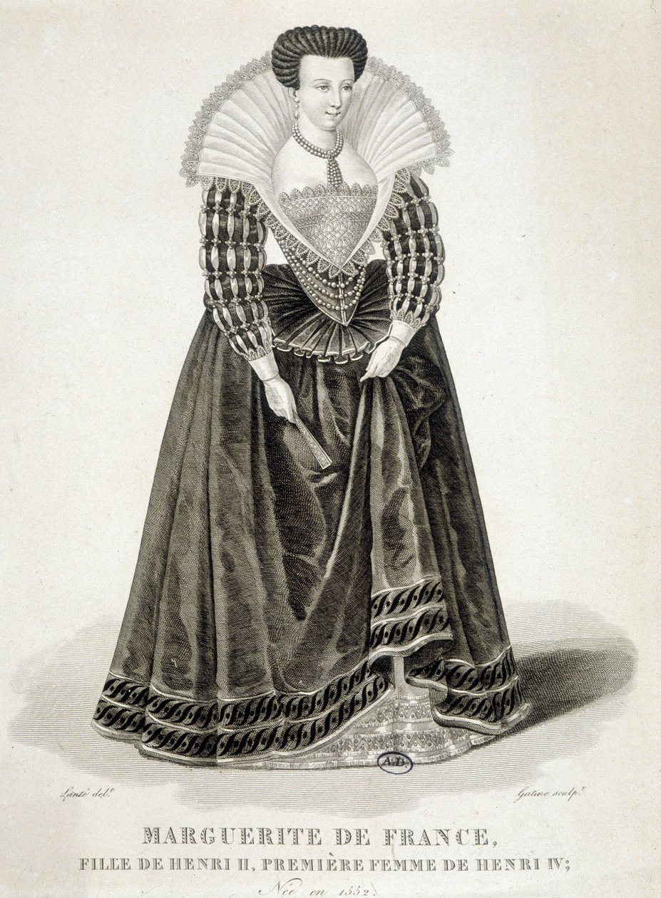 Portrett av Margaret av Valois, kjent som dronning Margot (1553-1615), dronning av Navarra, første kone til Henry IV. av School French