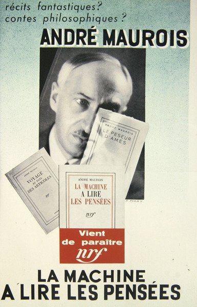 Plakat som reklamerer for en roman av Andre Maurois, 