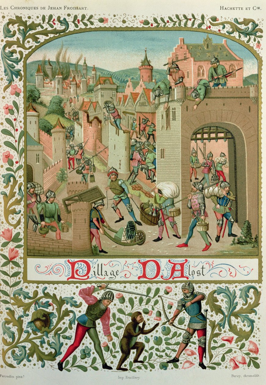 Sekk av Aalst og Grammont av innbyggerne i Gent i 1380, fra et manuskript av 