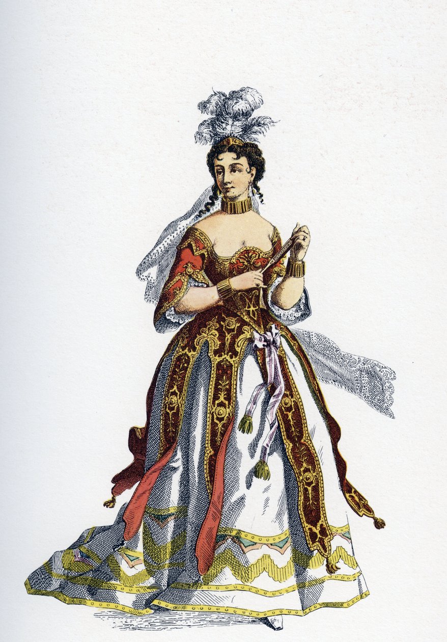 Prinsessen av Elide - Illustrasjon for fullførte kunstverk av Moliere - av School French