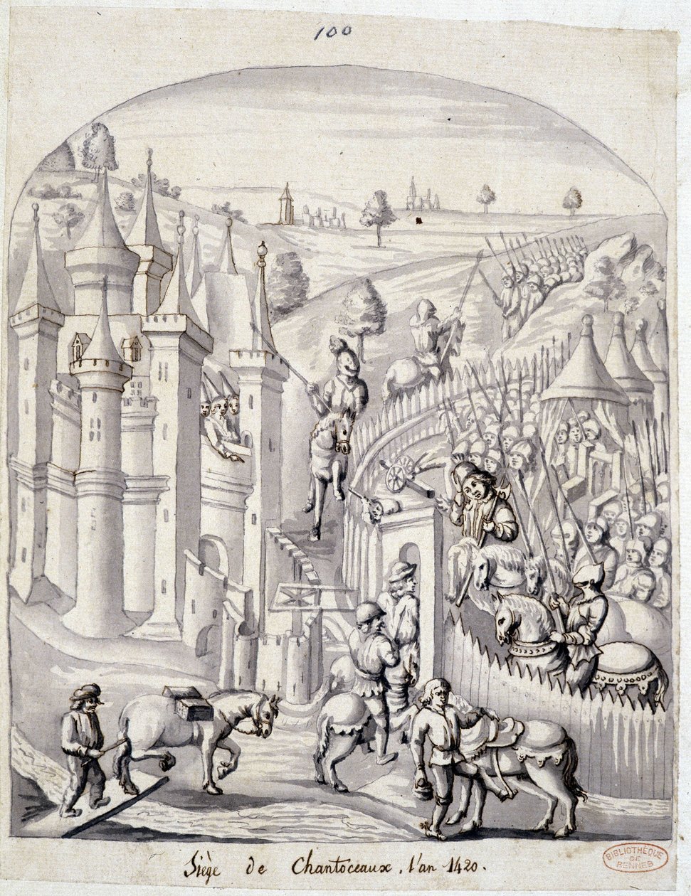 Beleiringen av Chantoceaux, i år 1420 av School French