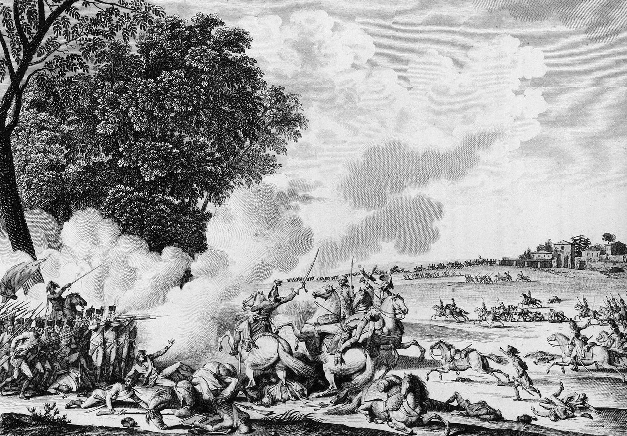 Den franske revolusjonskrig: Den franske generalen Barthelemy Catherine Jouberts død (1769-1799), drept i slaget ved Novi 28. Thermidor An VII (15. august av School French
