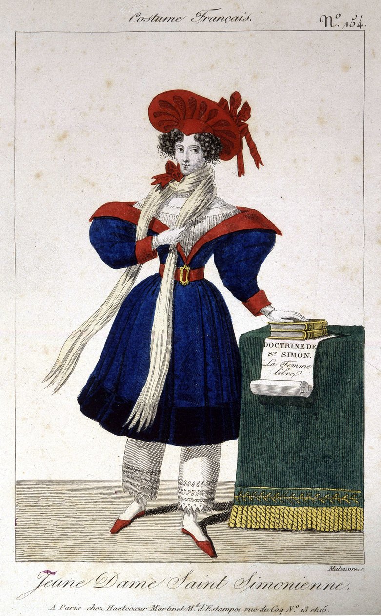 Ung dame Saint Simonian av School French