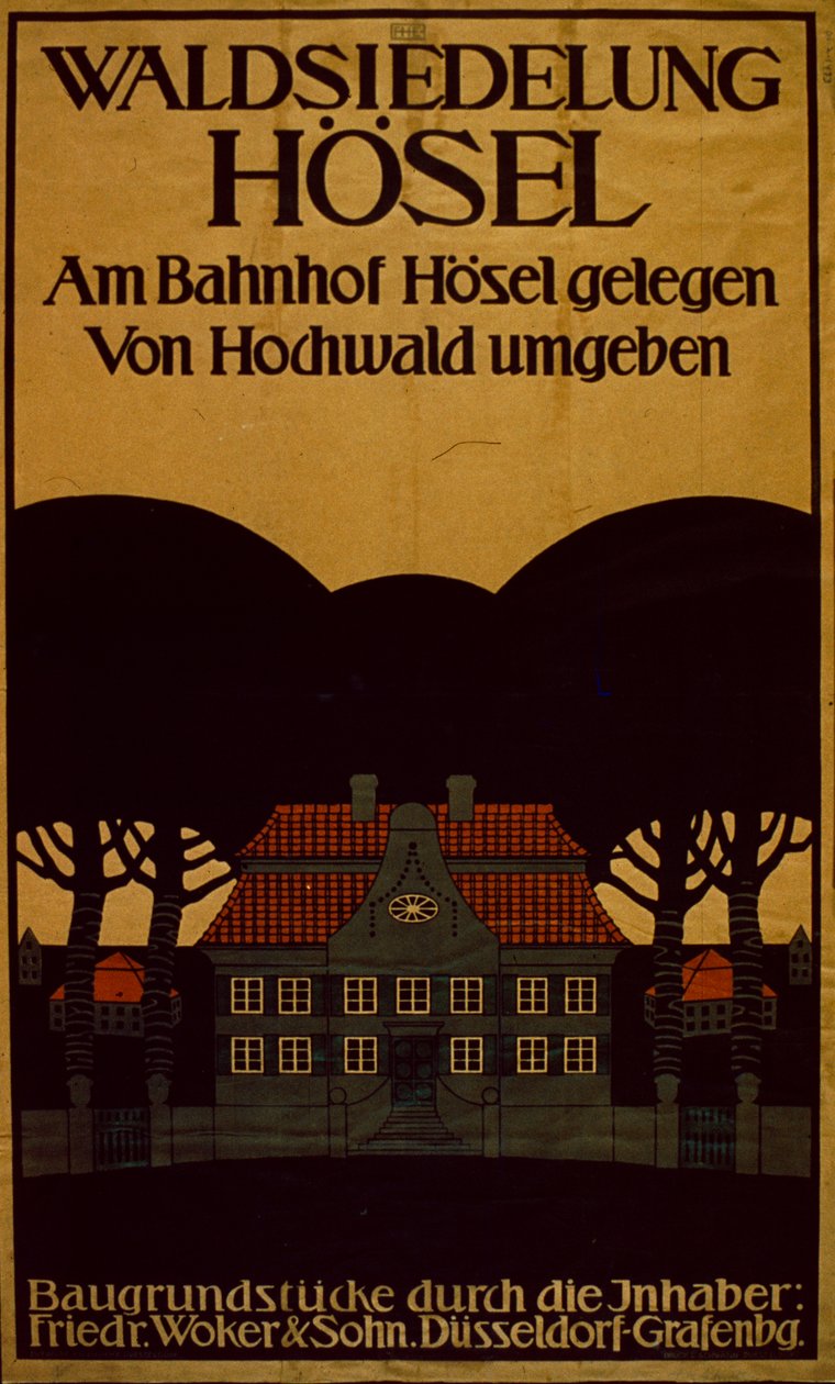 Waldsiedlung hotellreklame på tysk, ca. 1890 (plakat) av School German