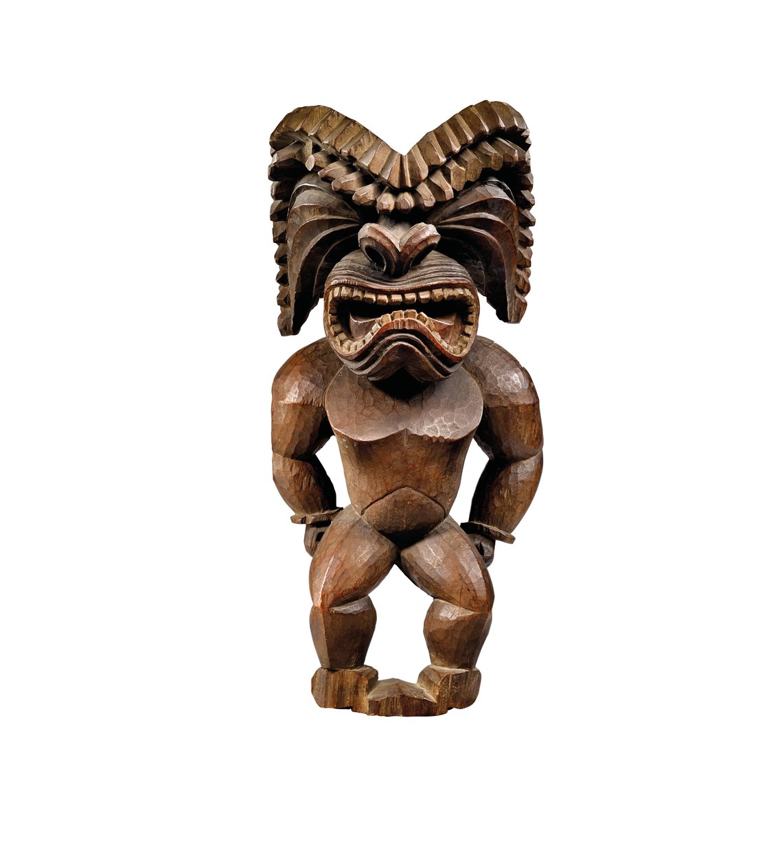 Hawaiisk figur, kona-stil, som representerer krigsguden, ku ka ’ili moku, ca. 1780-1820 (tre) av School Hawaiian
