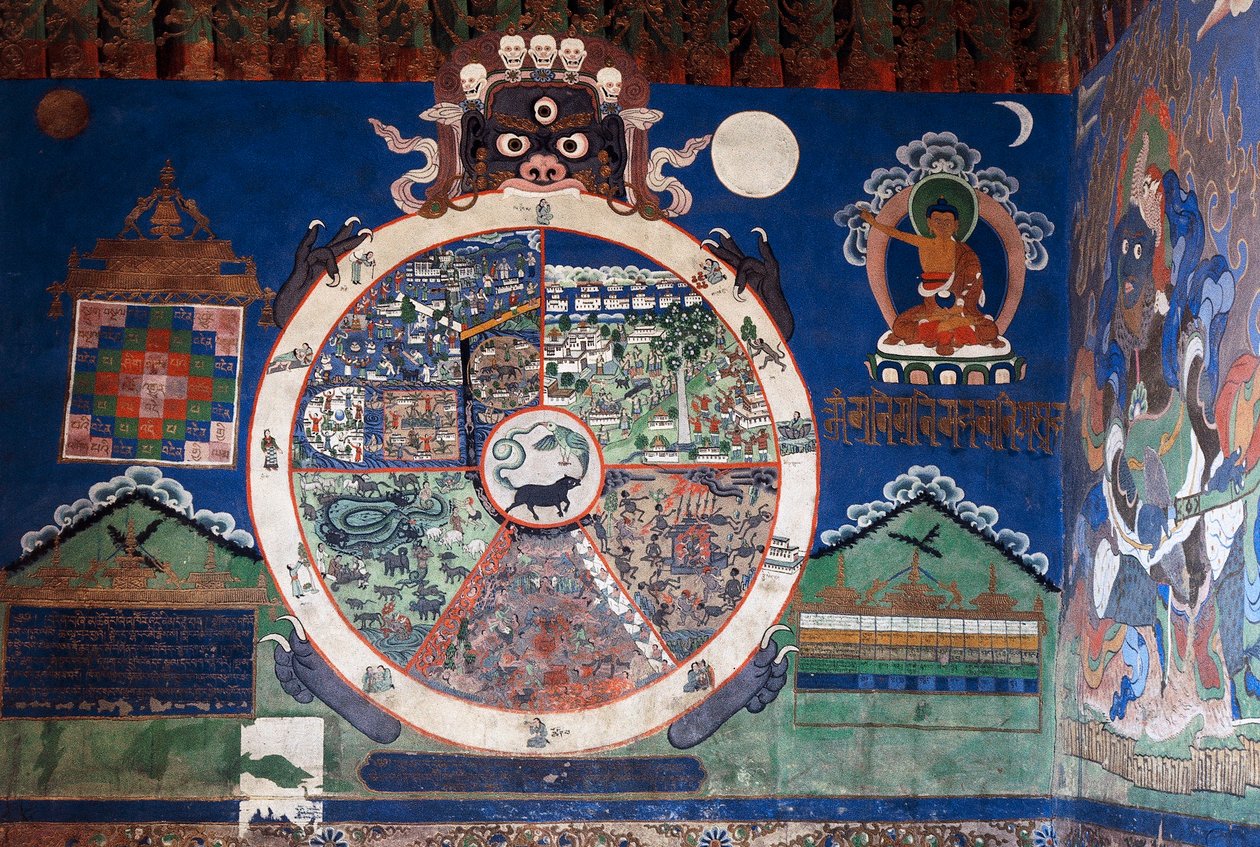 Mandal, Lamist-klosteret i Shankar, Leh, Ladakh, Jammu og Kashmir, India av School Indian