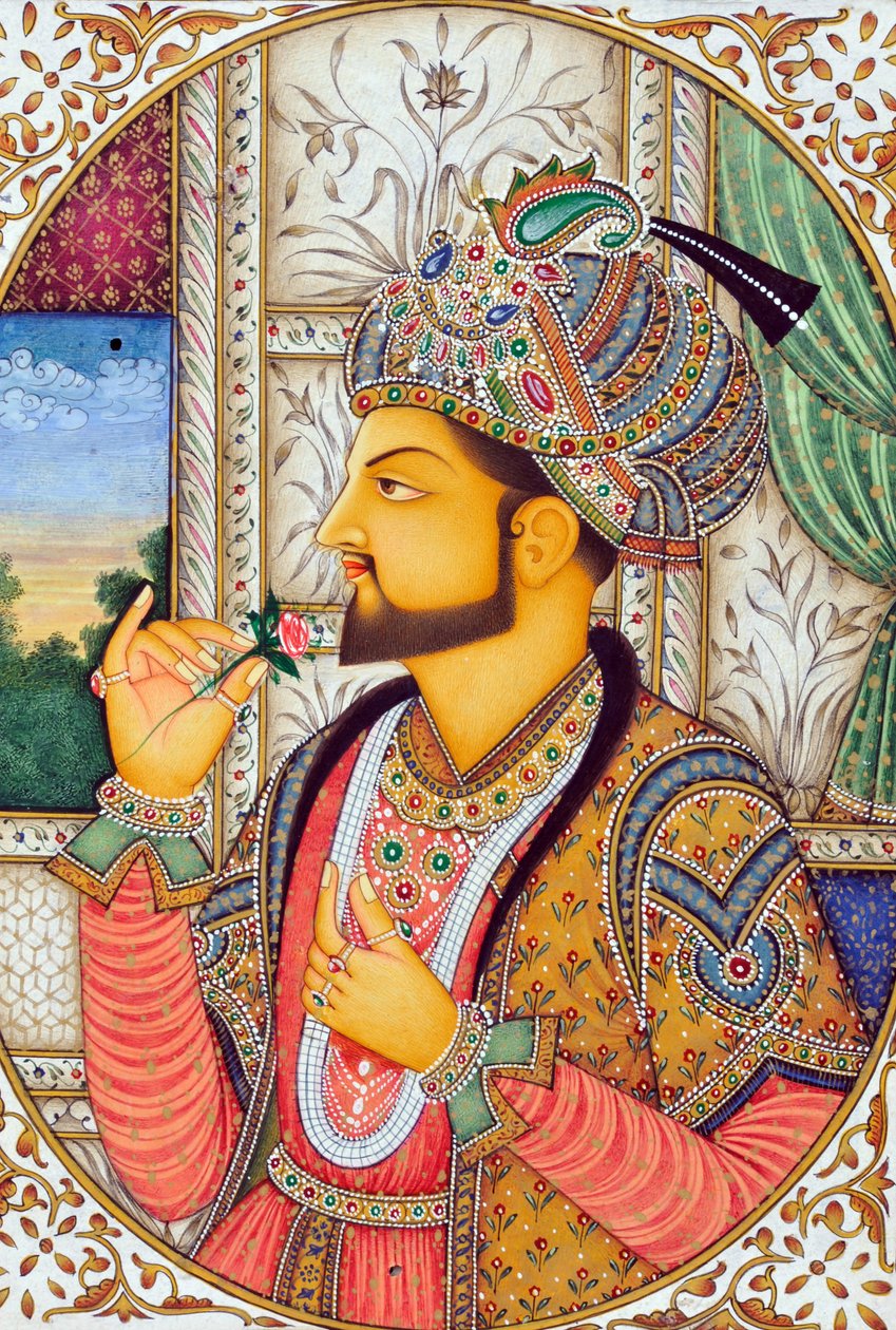 Miniatyrmaleri Mughul-keiser Shah Jahan India Asia av School Indian