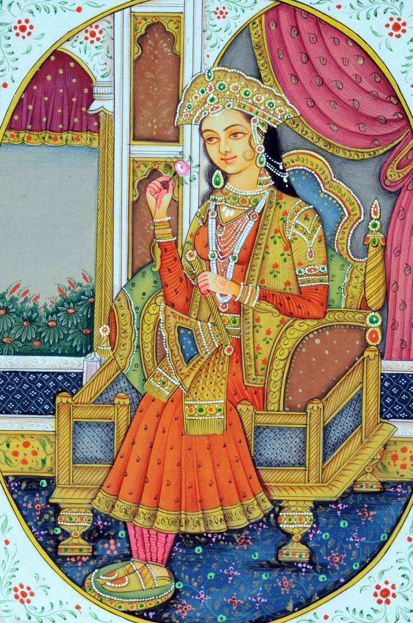 Miniatyrmaleri av Mughal Queen Mumtaz Mahal av School Indian
