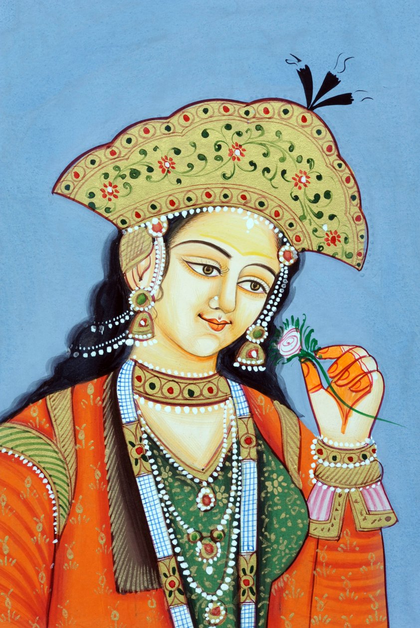 Miniatyrmaleri av Mughul-dronning Mumtaz Mahal av School Indian