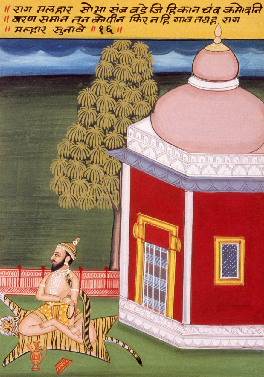 Miniatyrmaleri på papir, Rag Malhar, Nathdwara School av School Indian