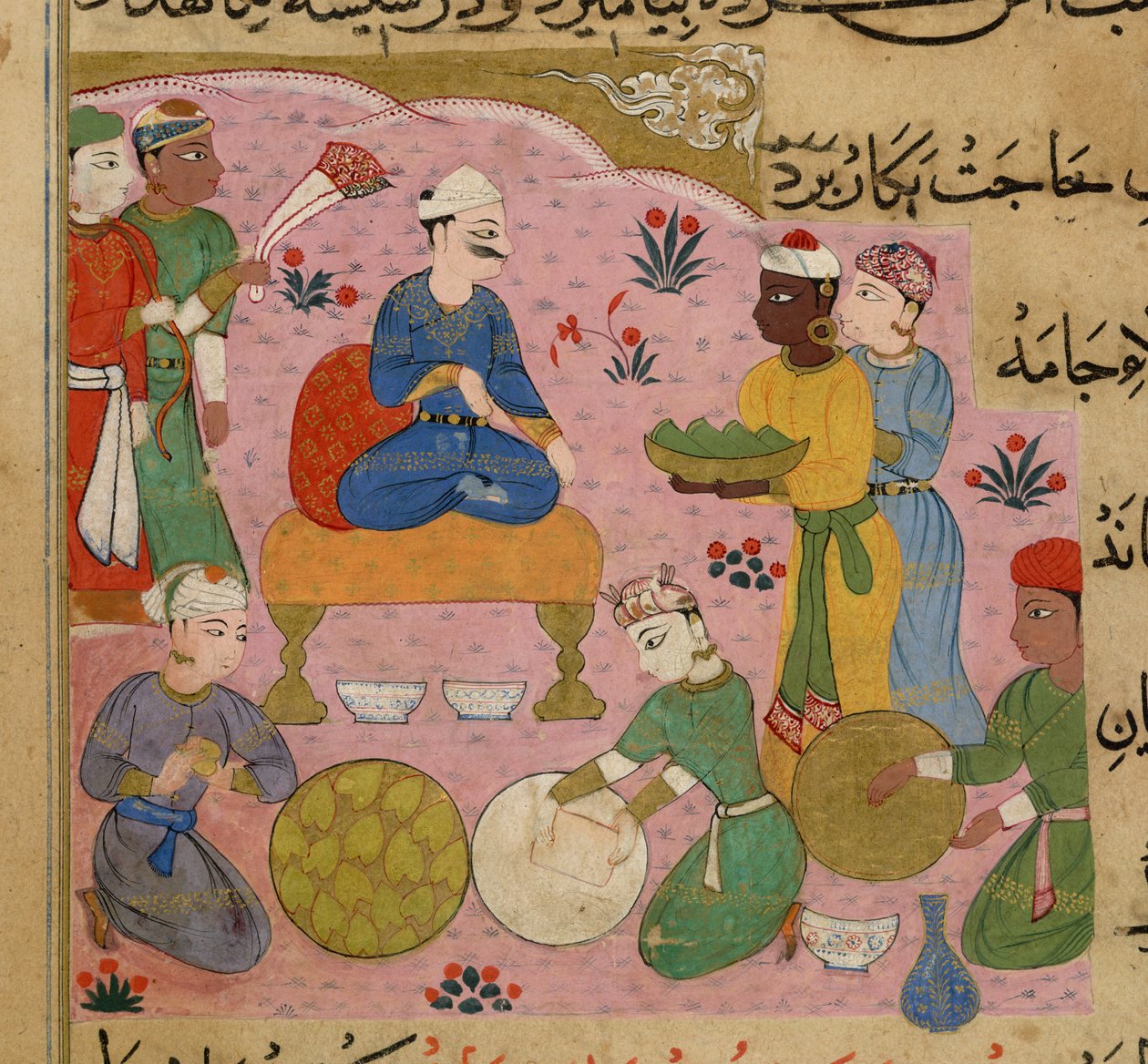 Forberedelse av betel for sultanen Ghiyath al-Din, fra The Ni