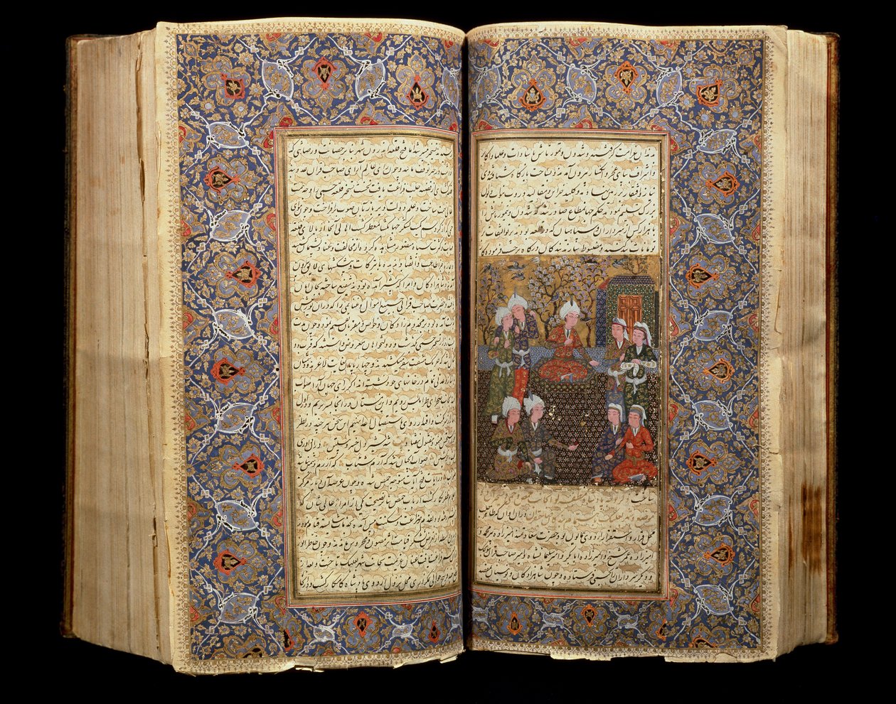 Dobbeltside av en åpen Safavid-manuskriptbok (1502-1722) (Iran) 1650 Kairo, Museum for islamsk kunst av School Iranian