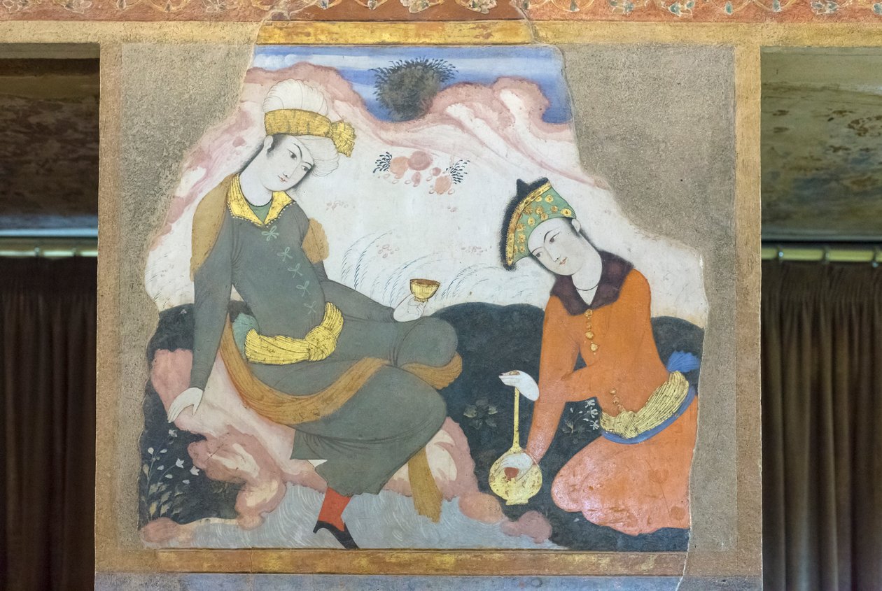 Fersk på Chehel Sotoun Palace, Esfahan, Iran av School Iranian