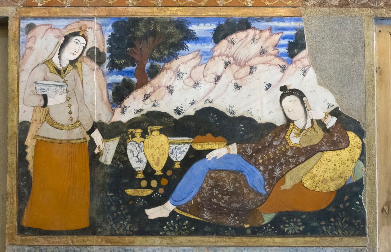 Fersk på Chehel Sotoun Palace, Esfahan, Iran av School Iranian