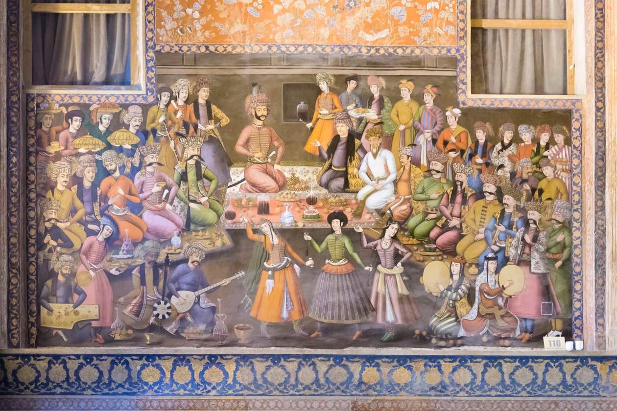 Fersk på Chehel Sotoun Palace, Esfahan, Iran av School Iranian