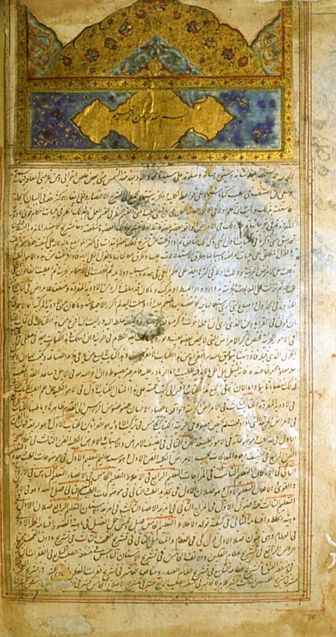 Side fra The Canon of Medicine (al-Qānūn fī aṭ-Ṭibb) av Avicenna av School Iranian