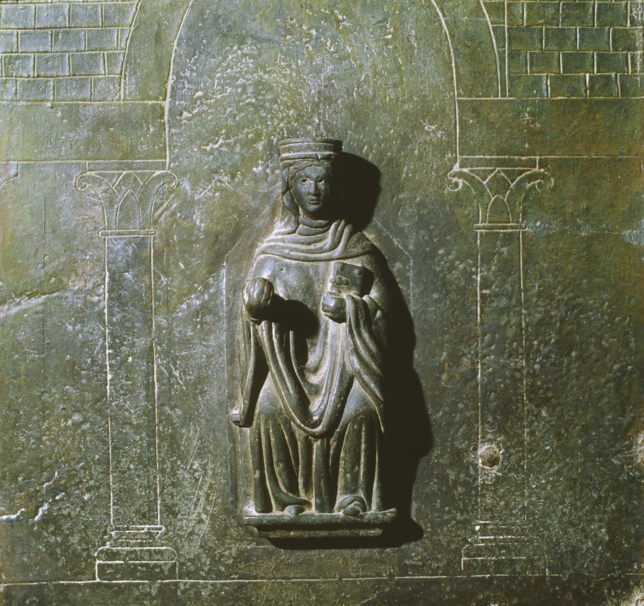 Detalj fra døren til Oratory of St John the Evangelist, Italia (bronse) av School Italian