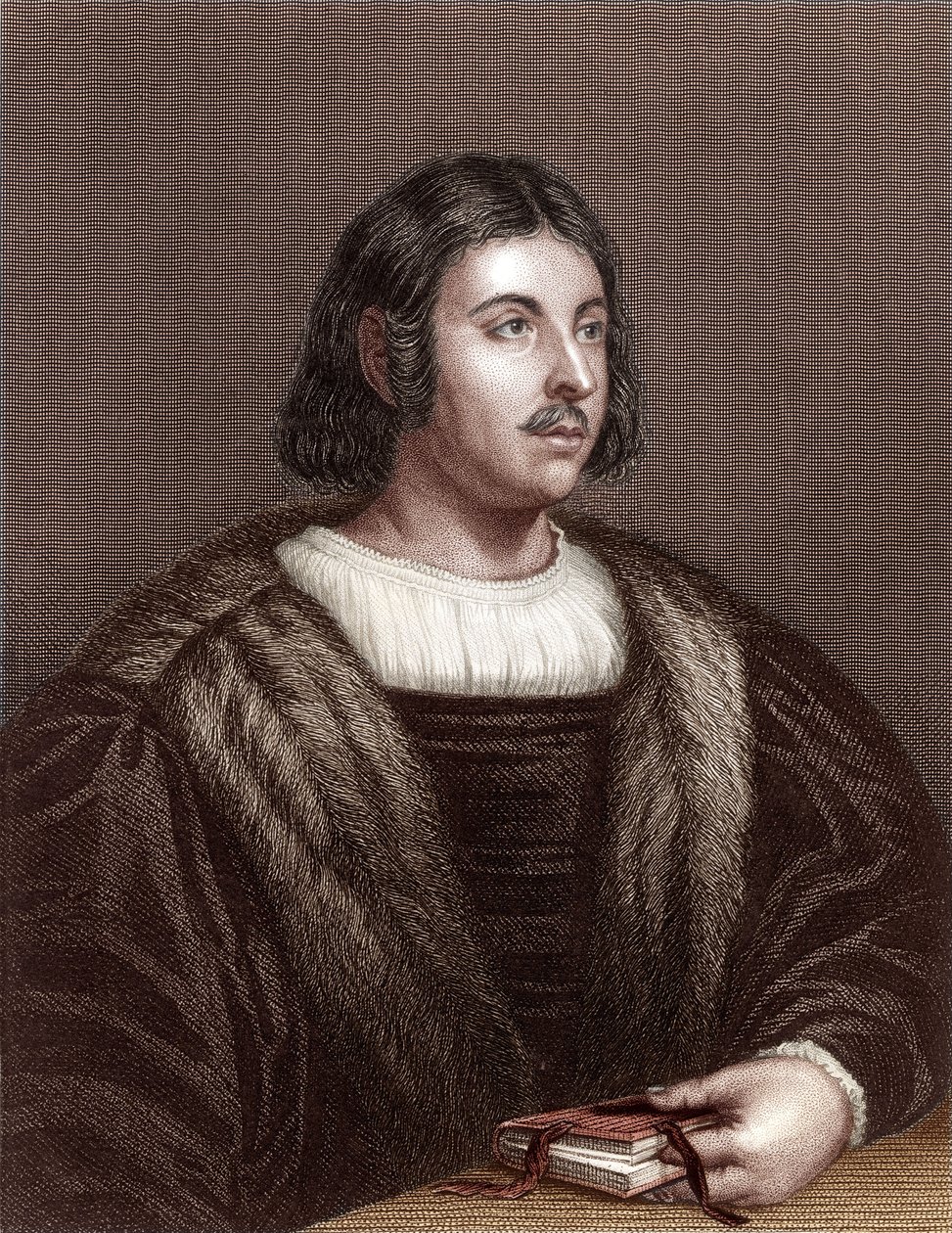 Giovanni Boccaccio (fargegravering) av School Italian
