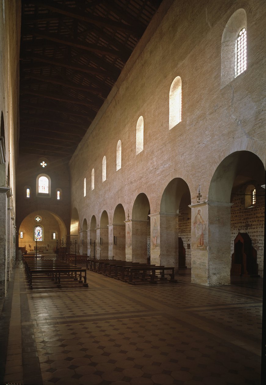 Innvendig utsikt over kirken Saint Vincent og Saint Anasthasius, klosteret til de tre fontenene (Tre-Fontane) (Chiesa dei Santi Vincenzo e Anastasio alle Tre Fontane) (innvendig utsikt over kirken Saint Vincenzo e Anastasio, abbazia delle Tre Fontane) 625  av School Italian