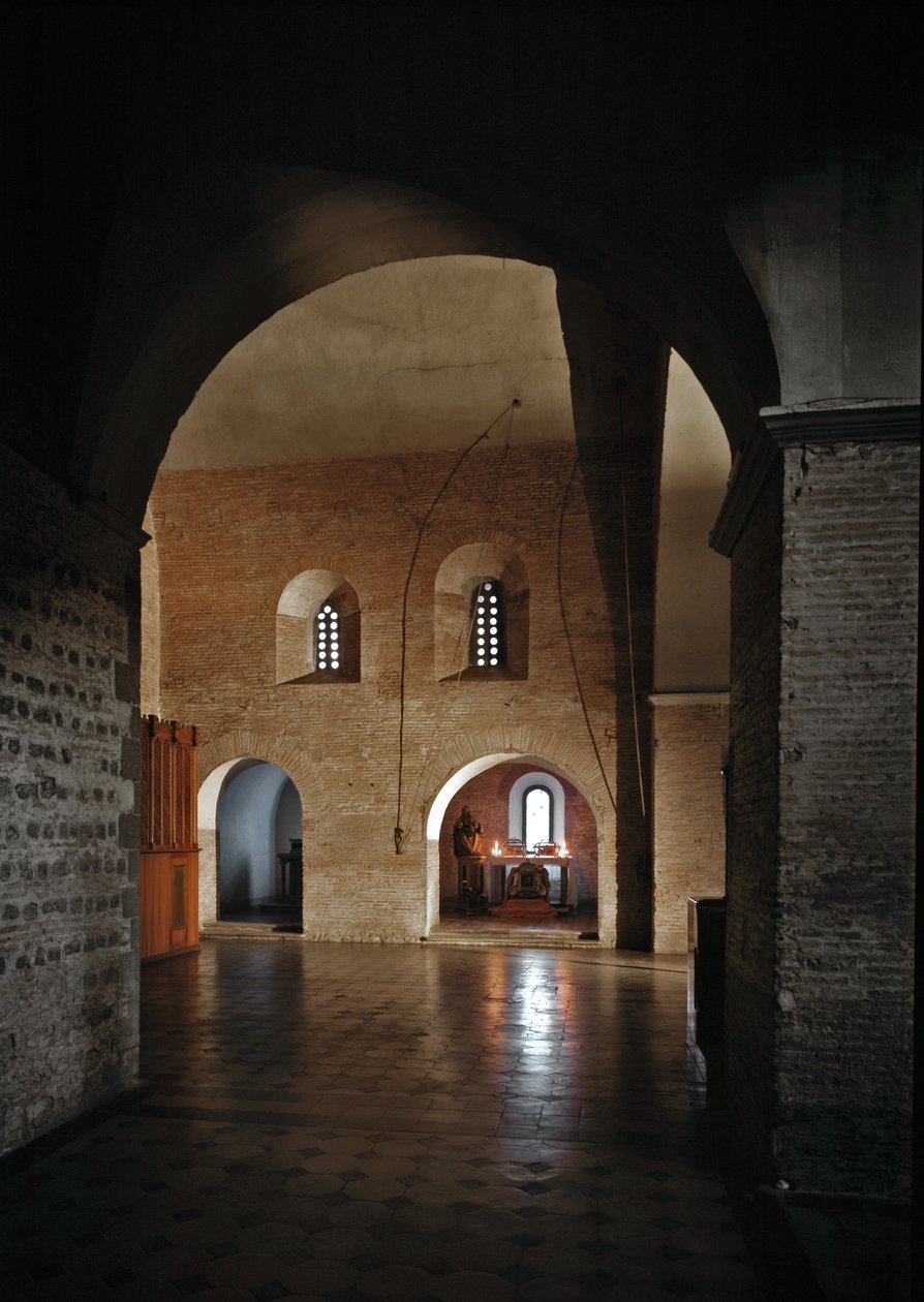 Innvendig utsikt over kirken Saint Vincent og Saint Anasthasius, klosteret til de tre fontenene (Tre-Fontane) (Chiesa dei Santi Vincenzo e Anastasio alle Tre Fontane) (innvendig utsikt over kirken Saint Vincenzo e Anastasio, abbazia delle Tre Fontane) 625  av School Italian