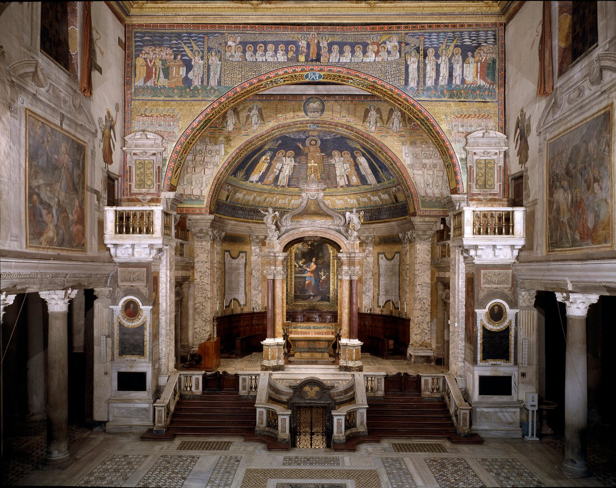 Innvendig utsikt over basilikaen av School Italian