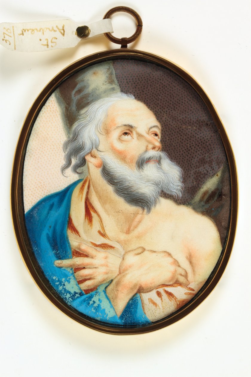 St Andrew (akvarell på vellum) av School Italian