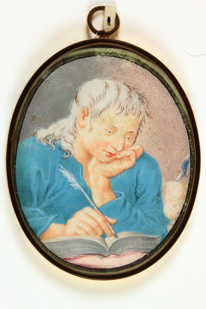 Evangelisten Johannes (akvarell på vellum) av School Italian