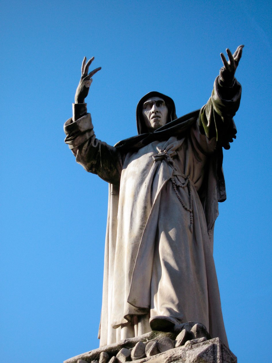 Statue av Jerome Savonarola (Girolamo Savonarola av School Italian