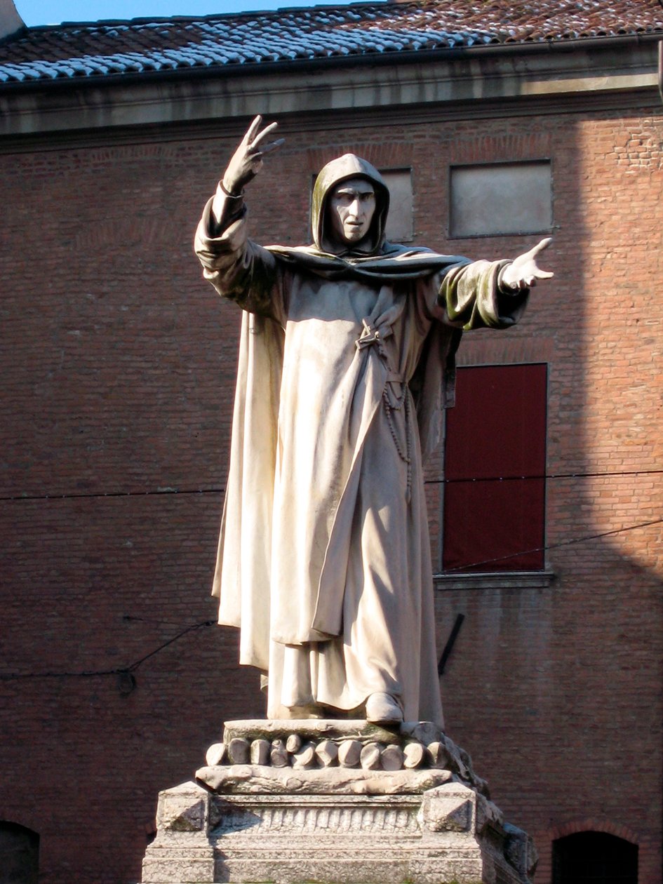 Statue av Jerome Savonarola (Girolamo Savonarola av School Italian