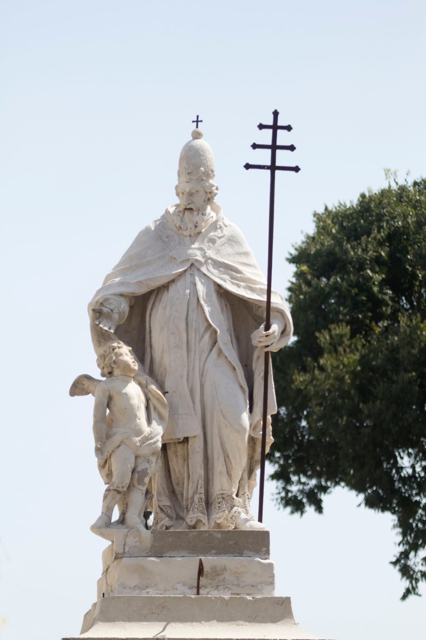 Statue av Saint Sylvester, Mantua (UNESCOs verdensarvliste, 2008), Lombardia, Italia av School Italian