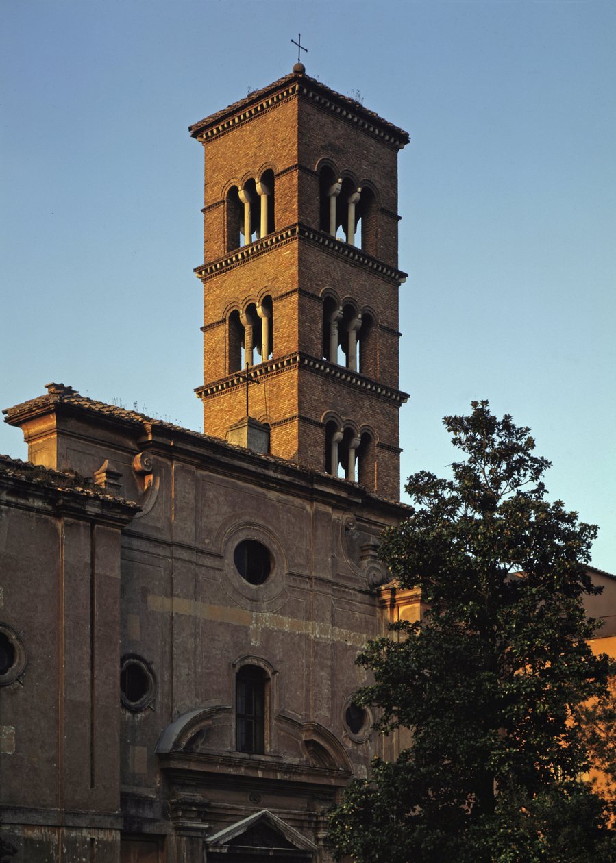 Utsikt over kirken San Sisto vecchio, 5.-12. århundre av School Italian