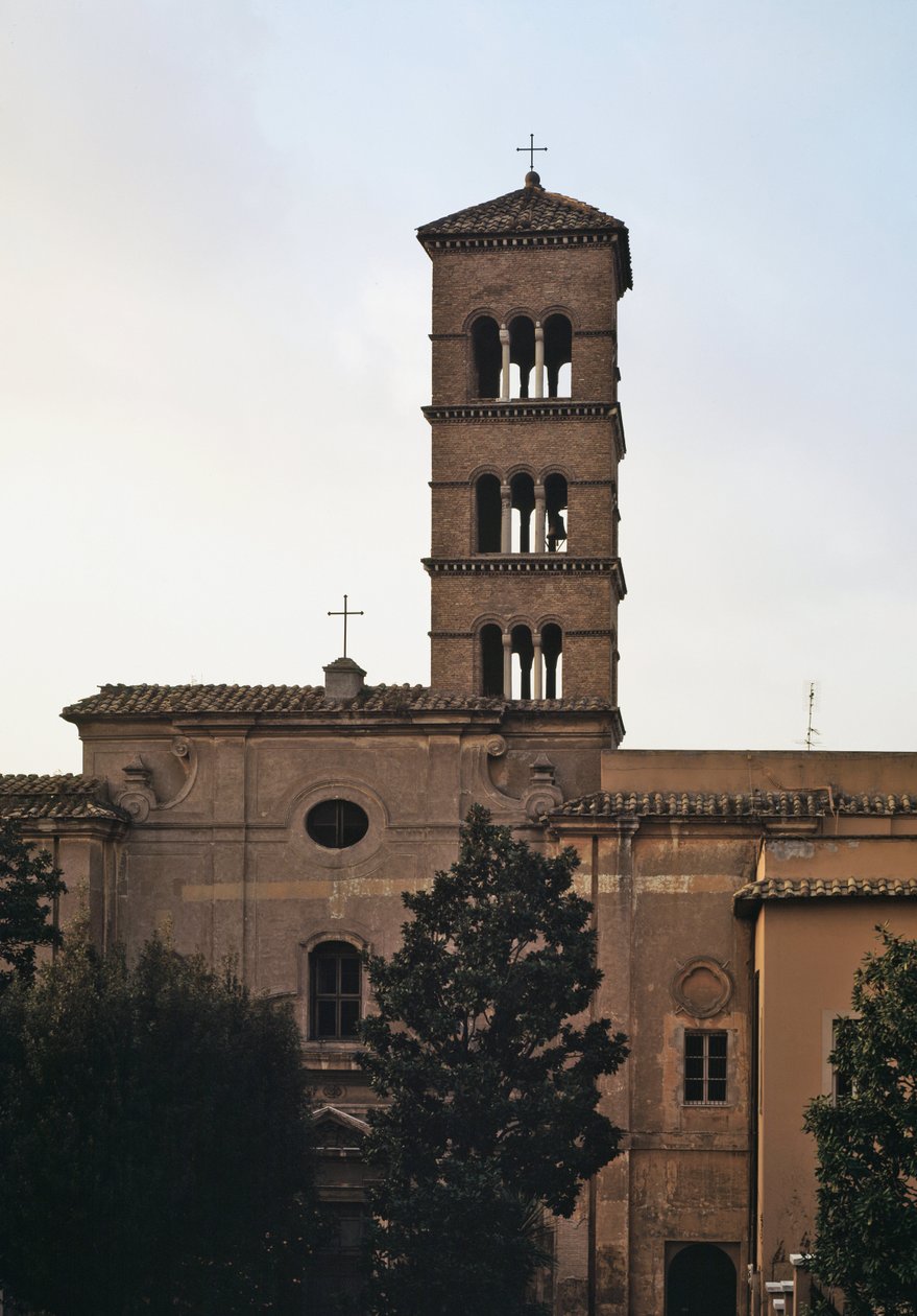 Utsikt over kirken St Sisto vecchio, 5.-12. århundre av School Italian