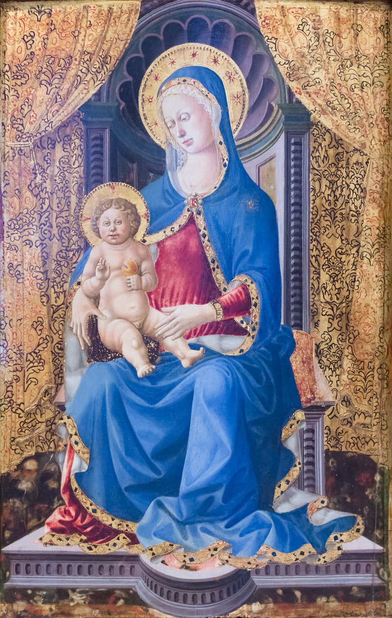 Jomfru Maria og barn av School Italian