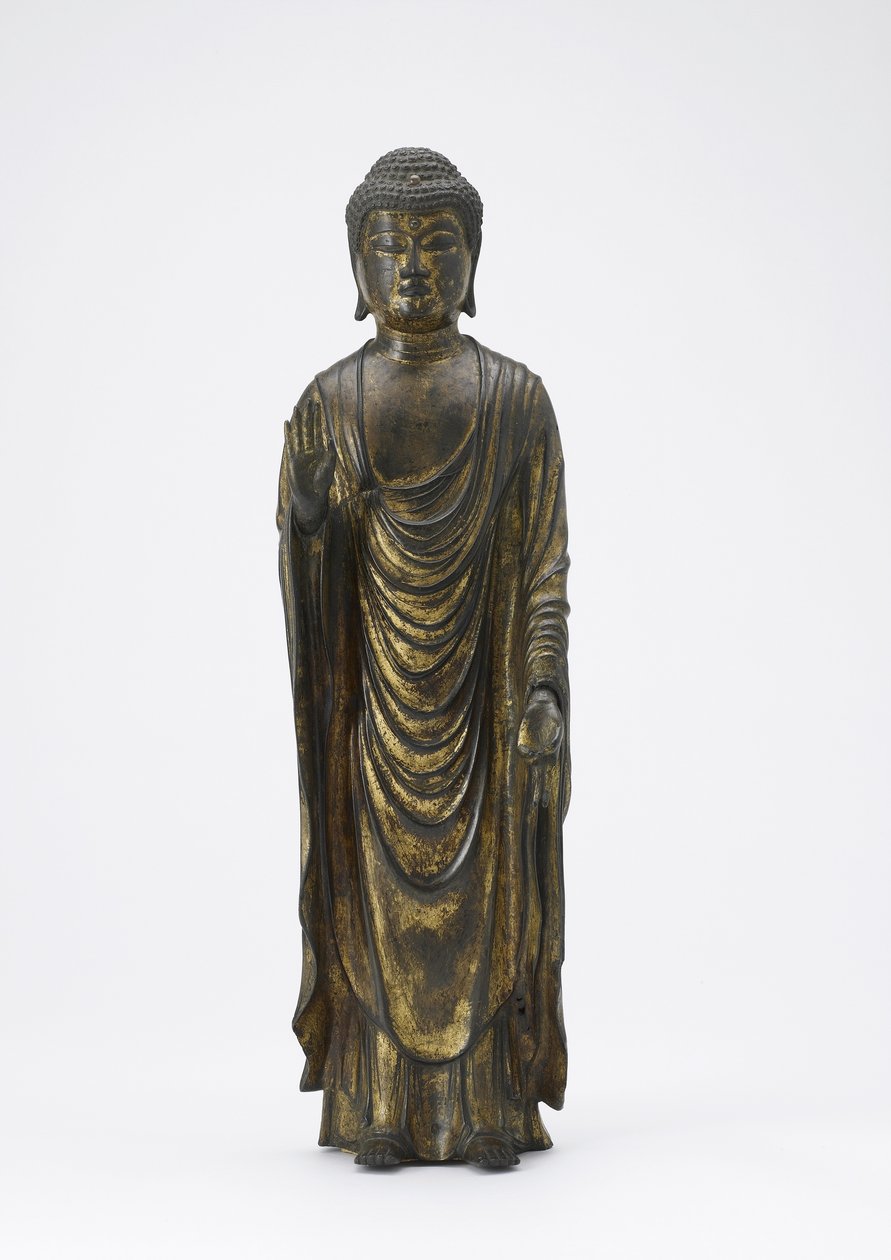 Amitabha Buddha (Amida) Buddha of Infinite Light, Kamakura-perioden (forgylt bronse) av Japanese School