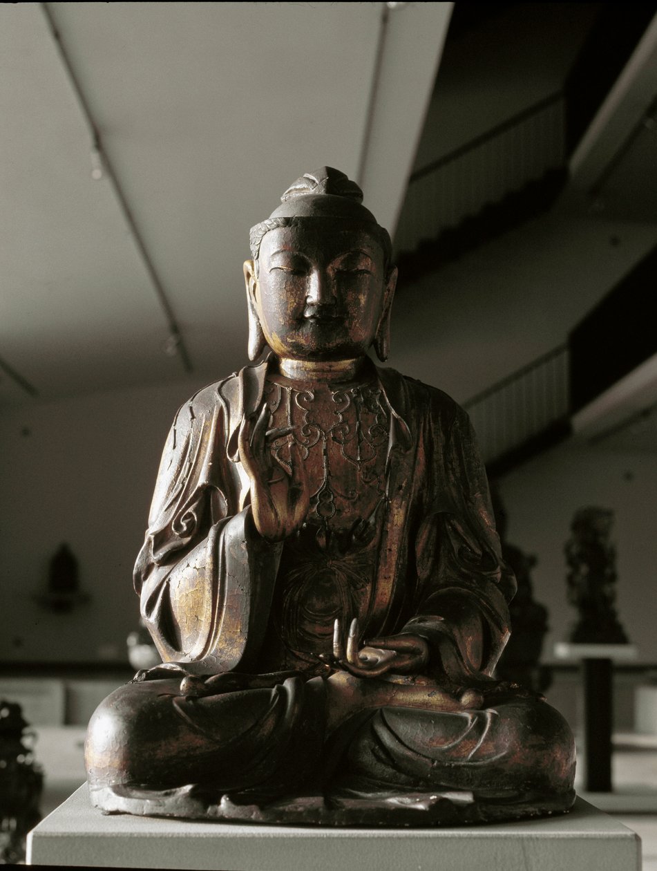 Buddha sittende i lalitasana-posisjon - skulptur, Kamakura-perioden (1185-1333) av Japanese School