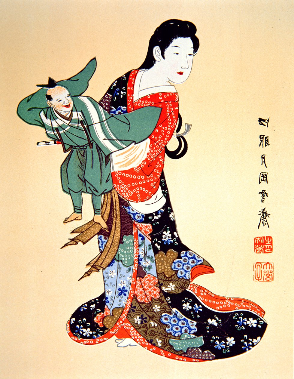 Culture of Old Japan - en Bunraku-dukkespiller av School Japanese