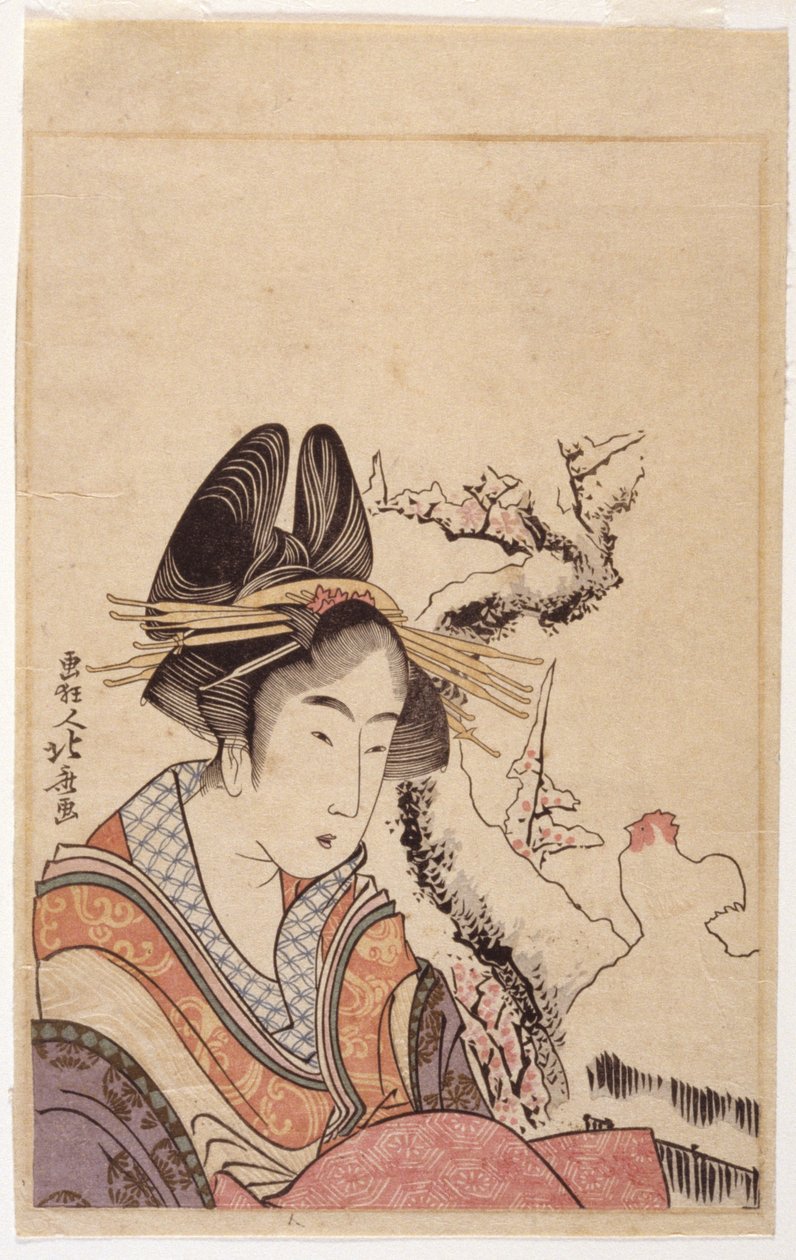 Head Of A Lady (treblokk) av School Japanese