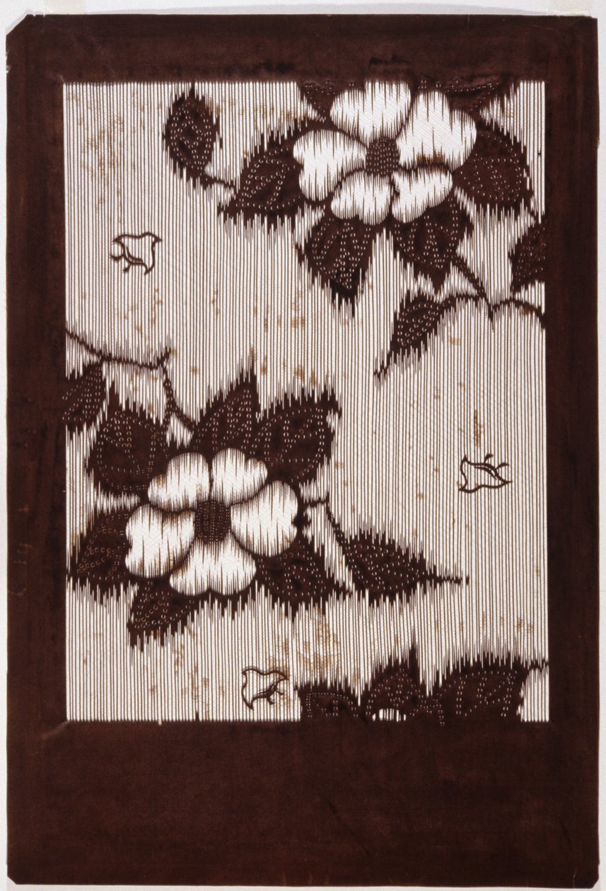 Sjablong: Hibiscus Og Sparrow av School Japanese